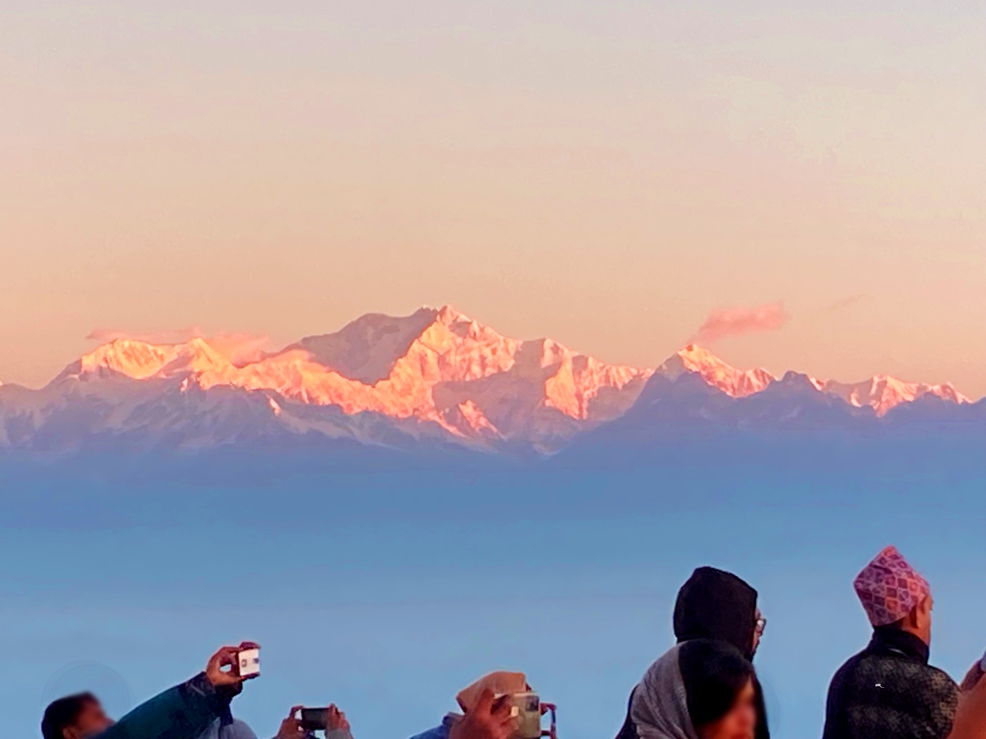 The second the sun appeared, everyone leapt up in unison all pointed east.